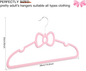 Cute Butterfly Bow Design Kids Hanger High Quality PET <b>Plastic</b> for Wardrobe & Bathroom Use Pink Children's Clothes Hanger - Product Image 2