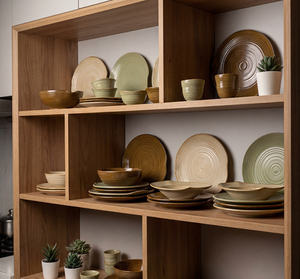 Juego de vajilla rústica de gres hecho a mano de estilo natural, plato de cerámica texturizado de 12.4 pulgadas para ensalada, pan, hogar, cocina, restaurante - Product Image 5