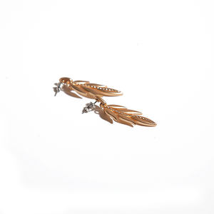 V & R oro idiota estilo básico chapado en oro real de la hoja de metal de diamantes de imitación de cristal pendientes - Product Image 6