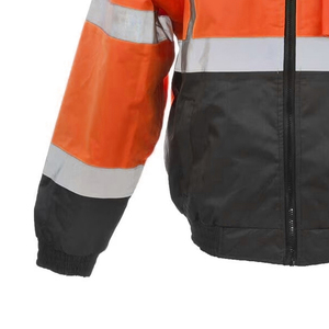 Hi Vis Reflective Bomber <b>Jacket</b> for Construction <b>Workers</b> Windproof Safety Workwear - Product Image 3