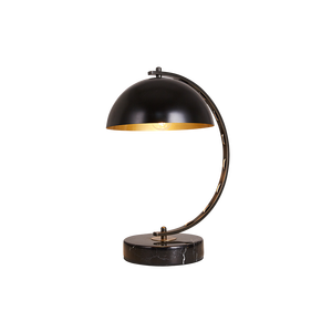 Lampe de table LED moderne en cuivre, design élégant, base en marbre, lumière LED, demi-sphère en métal, lampe de table rechargeable pour chambre à coucher - Product Image 4