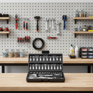 <span class=keywords><strong>Kit</strong></span> de clés à molette manuelles robustes en acier au chrome-vanadium 72T de 53 pièces 1/4 pouce, boîte à outils multifonctionnelle en acier chromé - Product Image 3