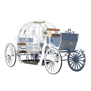 Chariot de Cendrillon élégant en acier, fabriqué au Punjab, pour les mariages de princesse nigérianes, blanc - Product Image 1