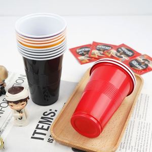 5 Colors Factory Custom Logo 500ml <b>Bubble</b> Tea <b>Boba</b> Cup Thick Hard PP Plastic China Disposable - Product Image 1