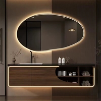 Armoire de salle de bain en chêne moderne plaque de roche illuminée comptoir intégré de luxe bassin évier Table lavage du visage combinaison maison Villa