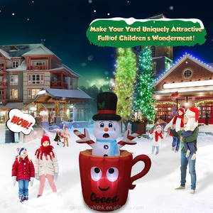 Décoration de jardin de Noël gonflable pop-up de 1,5 m, bonhomme de neige fondant dans une tasse de chocolat chaud, étanche, avec lumières LED, pour la maison et les fêtes - Product Image 5