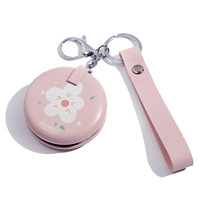 Porte-clés miroir de poche, 4 couleurs, miroir de maquillage doré, miroir de poche en métal de 7 cm, miroir de voyage à main