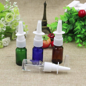 Flacon pulvérisateur en verre de 5 ml avec pompe pour lavage nasal vert ambre bleu de qualité pharmaceutique, pour solution saline normale, échantillon gratuit, MOQ 100 pièces - Product Image 6