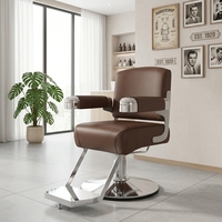 Chaise de salon de coiffure moderne haut de gamme en cuir PU, inclinable, pliable, portable, écologique et durable pour styliste et salon de coiffure