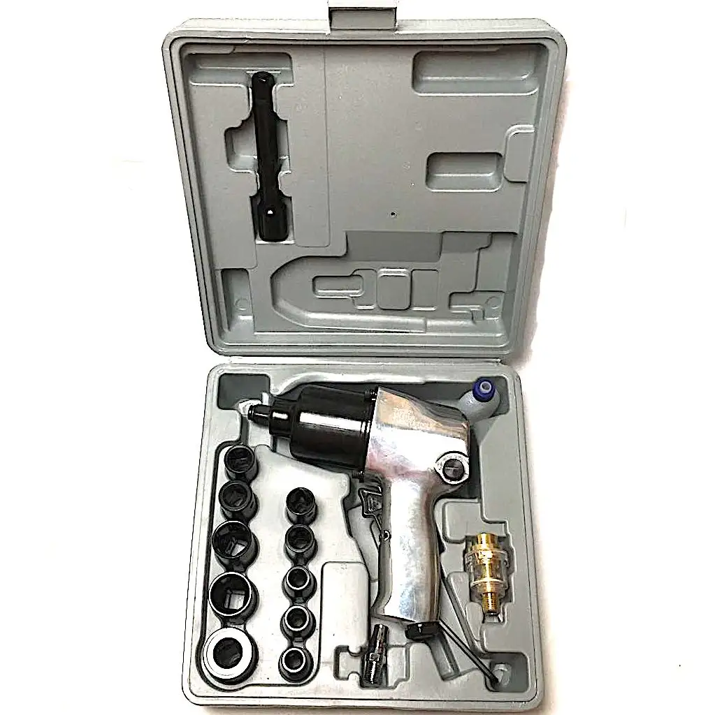 TY52821K neumático Llave de impacto kit W/ 18 piezas hembra y extendida bar 1/2 "pistola de aire de 550 pies lb