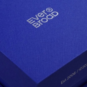 Everbroad Recyclable Art Paper <b>Square</b> Rigid Box with Custom Logo Blue Hot Stamping for High-End Jewelry Watch Eyewear Packaging - Product Image 3