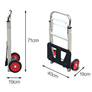 अनुकूलन योग्य पोर्टेबल फोल्डिंग एल्यूमीनियम ट्रॉली प्लेटफॉर्म ओएम हैंड कार्ट गार्डन उपकरण परिवहन दो पहिया लॉक योग्य - Product Image 2