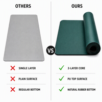 Tapis de yoga en caoutchouc naturel PU personnalisé de 5 mm, antidérapant, avec guide d'alignement, extra-épais, écologique, avec sangle de transport, pour usage domestique