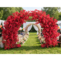 Hochzeits-, Abschluss-, Jubiläums- und Feier-Dekoration: Künstlicher Königsblauer Kirschblüten-Blumenbogen-Baum aus Seide