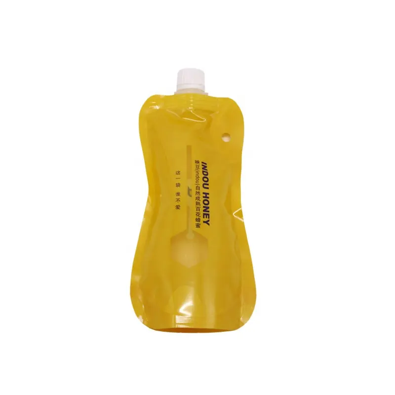 Kantong plastik madu manis bening yang dapat digunakan kembali sampo sabun cair Travel kantong cerat kemasan isi ulang untuk minum