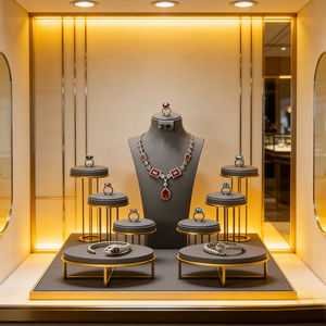 ชุดจัดแสดงเครื่องประดับแบบกำหนดเอง ชุดโชว์เครื่องประดับ ที่วางแหวน ที่แขวนต่างหู สำหรับหน้าต่างร้านค้า - Product Image 1