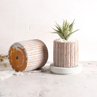 Pot de fleurs cylindrique en béton pour la décoration de balcon, pot de jardin en ciment OEM/ODM