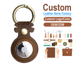 Funda Protectora de Cuero Genuino para AirTag con Llavero, Accesorio Duradero para Localizador Apple AirTag, para Hombres y Mujeres - Product Image 1