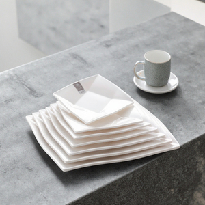 Lot d'assiettes de table carrées en mélamine, blanc, vente en gros, d'usine, de dubaï - Product Image 2
