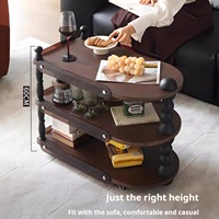 Table basse ovale française moderne, légère, de luxe, en bois, mobile, pour salon, durable et écologique, pour usage hôtelier