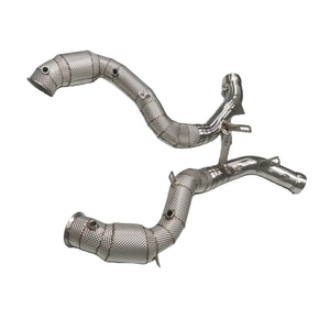 Pour Mercedes-Benz E63S AMG W213 4.0T OEM Downpipe d'échappement en acier inoxydable à haut débit (2016-2023) - Product Image 1