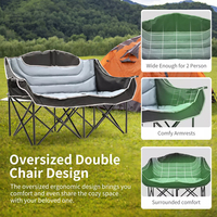 Portable grand cadre en métal Double siège Camping chaises en plein air personnalisé famille loisirs chaise Portable pliant amoureux chaise