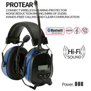 Ansi CE en352 Tiếng Ồn Giảm earmuff đầu vào FM Đài phát thanh BT 5.3 Thông tin liên lạc an toàn tai nghe - Product Image 6