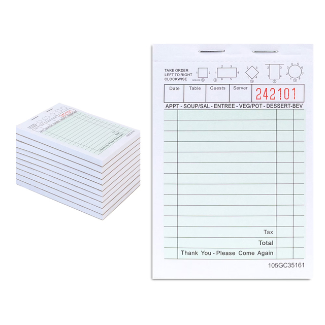Customized Size Carbon-free Copy Paper, Waiter's Restaurant Menu, Visitor Check-in, Invoice, Receipt