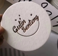 Sous-verre personnalisé en papier absorbant rapide de 2 mm d'épaisseur, avec logo en relief et impression, pour restaurant