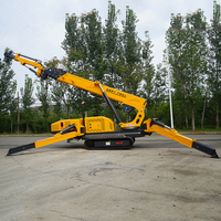 Mini Grúa Araña Móvil de 5 Toneladas con Motor Diésel, Orugas y Altura de Elevación de 16.5m y Potencia de 55KW