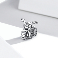 Mode Vintage 925 Sterling Silver Moto Charme Cool Moto Pendentif fit Bracelet Bracelet Femmes DIY Fine Jewelry BSC533