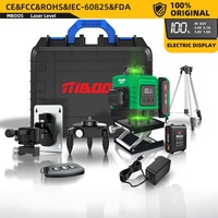 Niveau laser vert industriel haute précision 4D 8 12 16 lignes, auto-nivelant, faisceau puissant, ligne fine, ligne croisée infrarouge, lithium