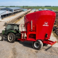 Mélangeur de rations totales TMR détachable pour bovins avec système de pesage et trois vis sans fin sur chariot