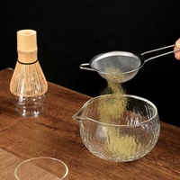 Paquet de service à thé Matcha avec logo personnalisé double paroi en verre avec bec verseur coffret cadeau OEM de Matcha