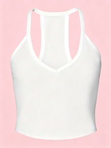 Paquete de 4 Camisetas de Tirantes Deportivas de Color Sólido para Mujer con Ribete Blanco, Camisetas sin Mangas Casuales de Punto - Product Image 3