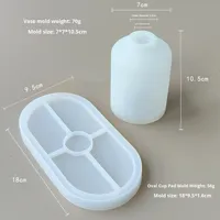Set nampan vas Modern ramah lingkungan, dekorasi Desktop silikon cetakan bunga plester Resin DIY buatan tangan