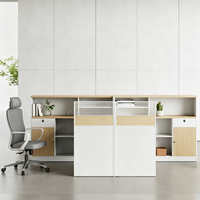 Ensemble de poste de travail écologique de qualité E0, bureau moderne minimaliste avec écran de séparation et armoire de rangement, table de bureau financière