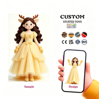 Boneka Plushie Gadis Berrok Pendek Pink dengan Kuncir Ganda, Penjualan Langsung Pabrik, Boneka Custom Tersedia Sesuai Permintaan, Mainan Plushie Custom