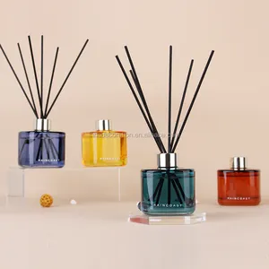 Reed Diffuser Reeds RAINCOAST Wholesale Perfume Diffuser Tinted Glass Aroma Reed Diffuser OEM Logo And Box For Home Fragrance