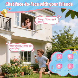 Walkie Talkies Portátiles para Niños, Paquete de 2, Recargables, 650 mAh, Plástico, Impermeables, Intercomunicador con Video, Alcance de <1.5 km, Juguete Familiar para Interiores/Exteriores - Product Image 4
