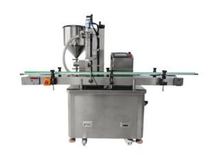 Máquina de llenado automática con bomba de pistón para líquidos viscosos, mermeladas, cosméticos, cremas corporales y pastas en tarros y botellas - Product Image 3