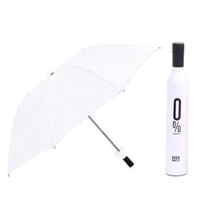 Parapluie personnalisé en forme de bouteille de vin avec logo, coupe-vent et anti-UV - Product Image 2