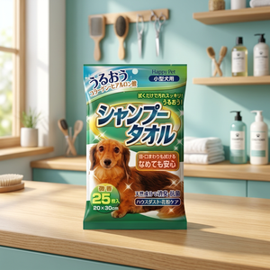 Toallitas de Champú para Perros Happy Pet, 25 Unidades, 20x30cm, Fórmula Suave, Aroma Floral, Toallitas de Limpieza No Tejidas para Perros Pequeños, Japón, Todas las Edades - Product Image 2