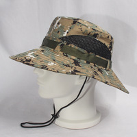 Logo personnalisé Camping Casquette de pêche Safari Sun Boonie Hat Custom Camo Bucket Hat avec ficelle