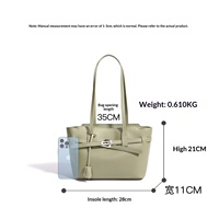 Nouveau sac fourre-tout en cuir véritable imperméable de couleur unie pour femmes - Sac à bandoulière décontracté polyvalent haut de gamme avec fermeture éclair de marque de luxe