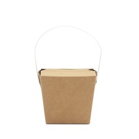 Boîte à emporter en papier kraft personnalisable avec gaufrage, laminage mat, carton recyclable pour nouilles, pâtes, déjeuners