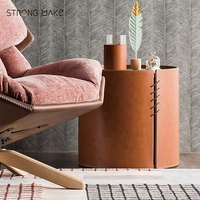 Table basse en marbre moderne minimaliste de luxe avec rangement, en céramique, cuir et marbre, pour salon japonais