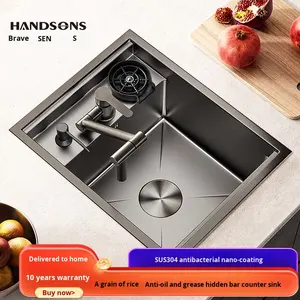 Fregadero อ่างล้างจานขนาดเล็กทำจากสเตนเลสสตีล, อ่างล้างจานขนาดเล็กแบบอเนกประสงค์สำหรับใช้ในครัวใช้ใน304อัจฉริยะใช้ในครัวเรือน - Product Image 2