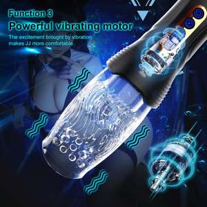 10個の振動を備えた自動男性マスターベーター8個のスラスト & 回転パターン男性用ポケットプッシー大人のおもちゃペニスポンプストローカー % - Product Image 3