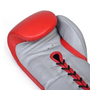 Gants de boxe à lacets en cuir véritable rose pour femme avec logo personnalisé - Product Image 3